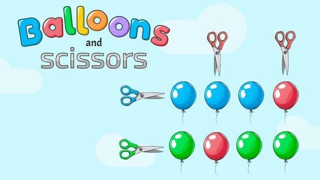 Balloons and scissors