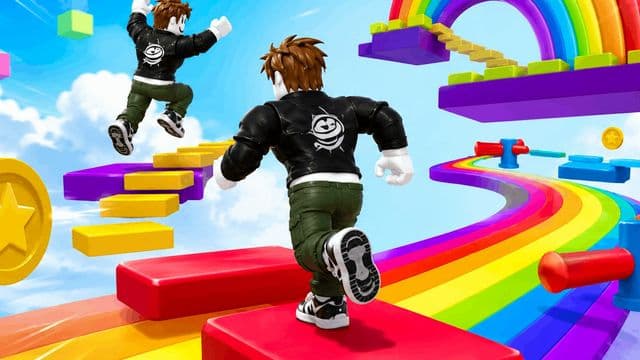 Obby Rainbow Parkour Two Player